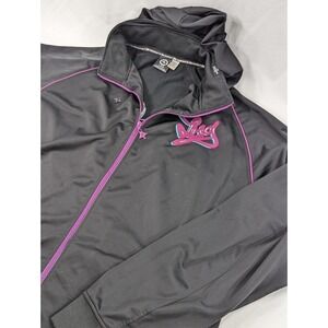 LRG Track Jacket Size 4XL Lifted Research Group Black Purple Zip In Hood EUC